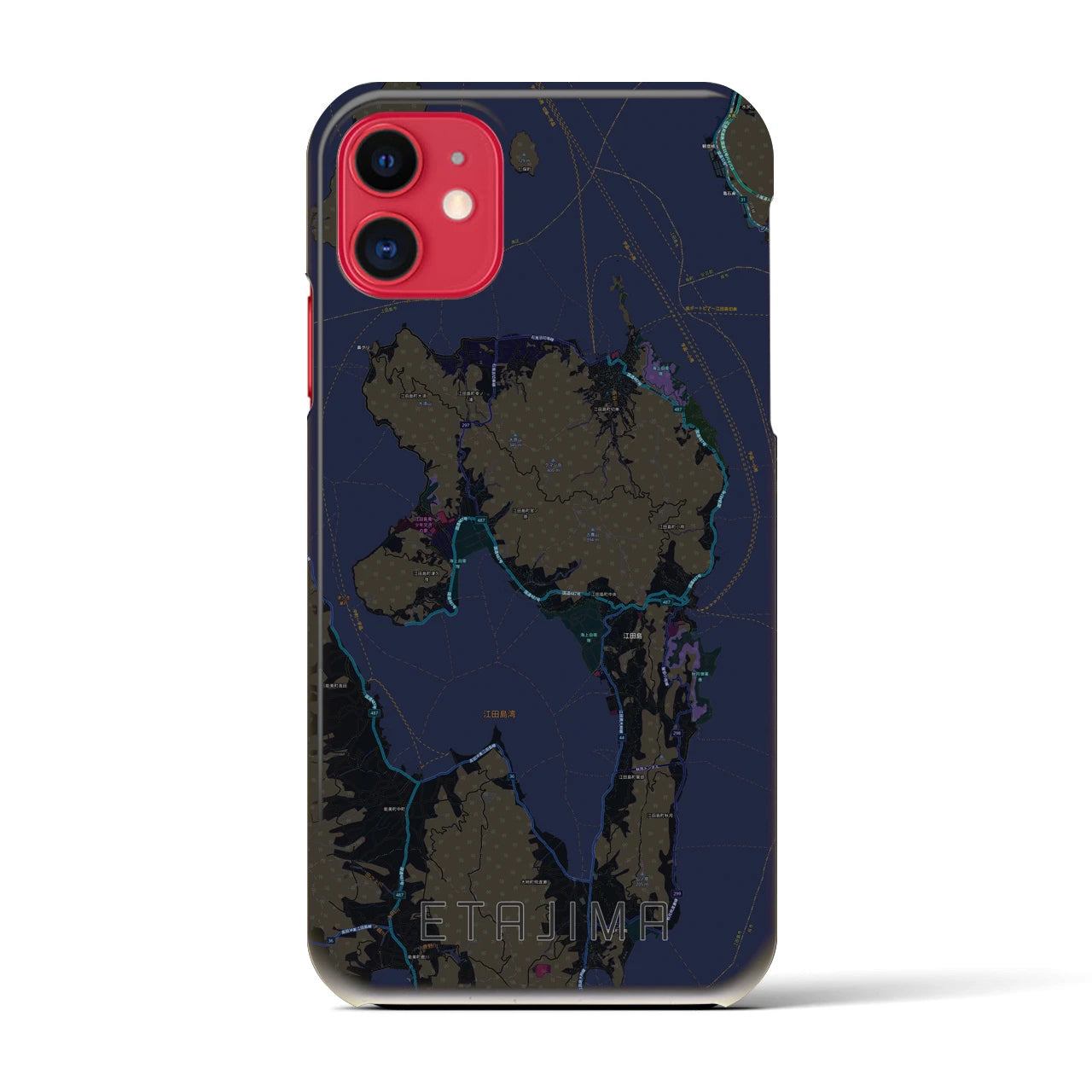 【江田島(広島県)】地図柄iPhoneケース(バックカバータイプ)