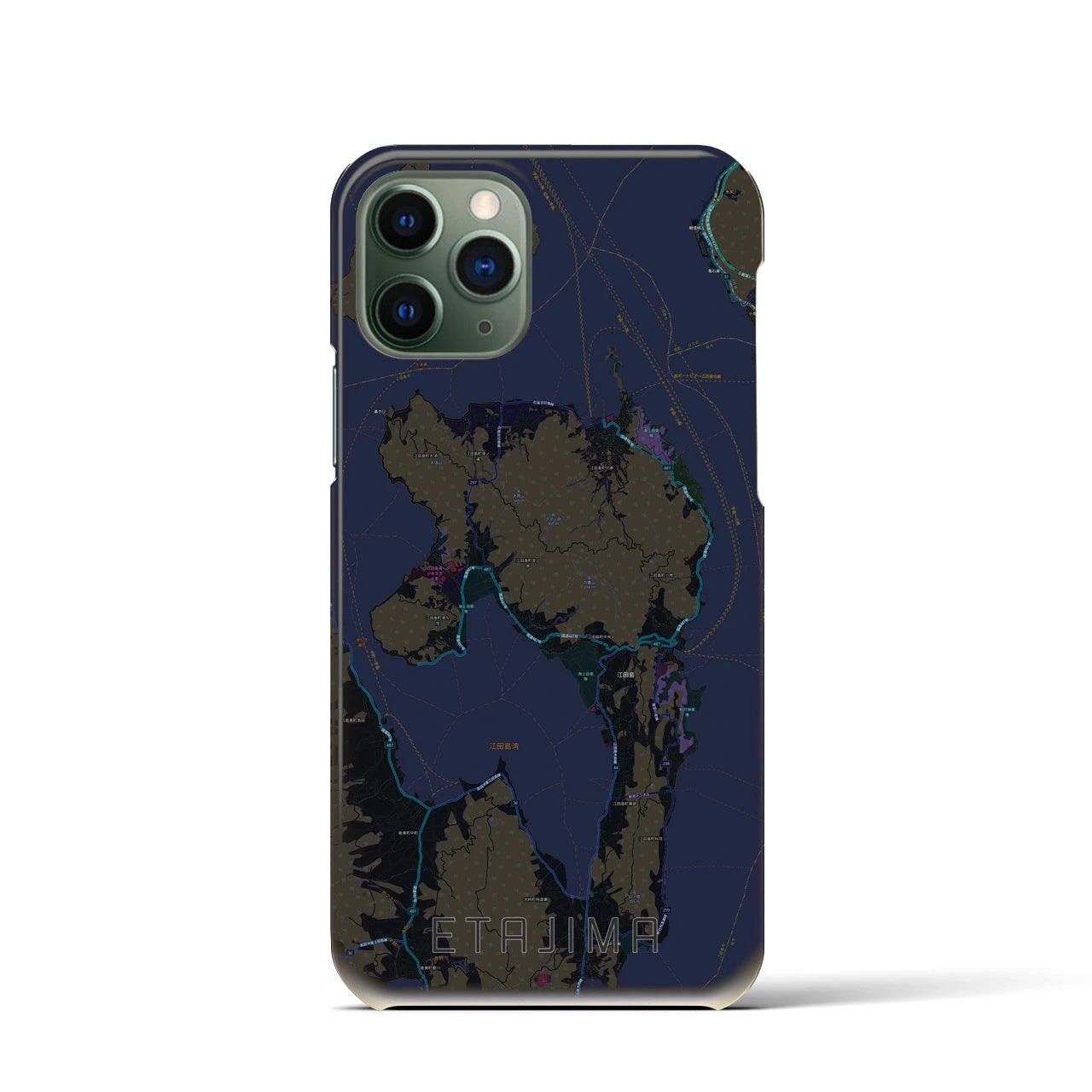 【江田島(広島県)】地図柄iPhoneケース(バックカバータイプ)