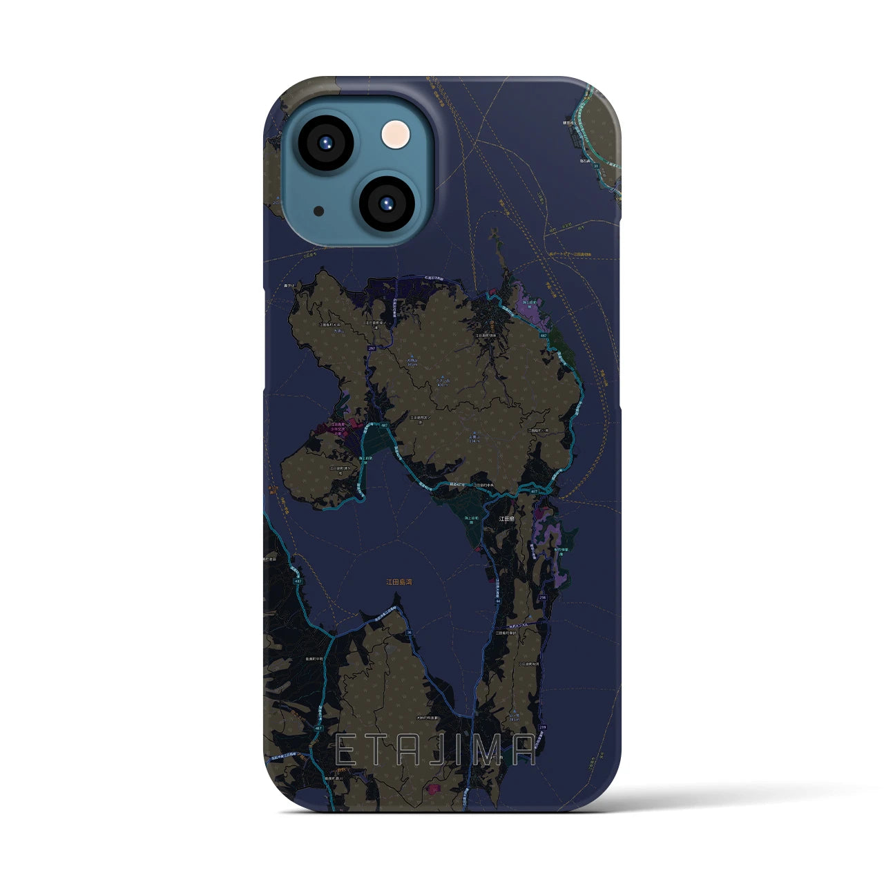【江田島(広島県)】地図柄iPhoneケース(バックカバータイプ)