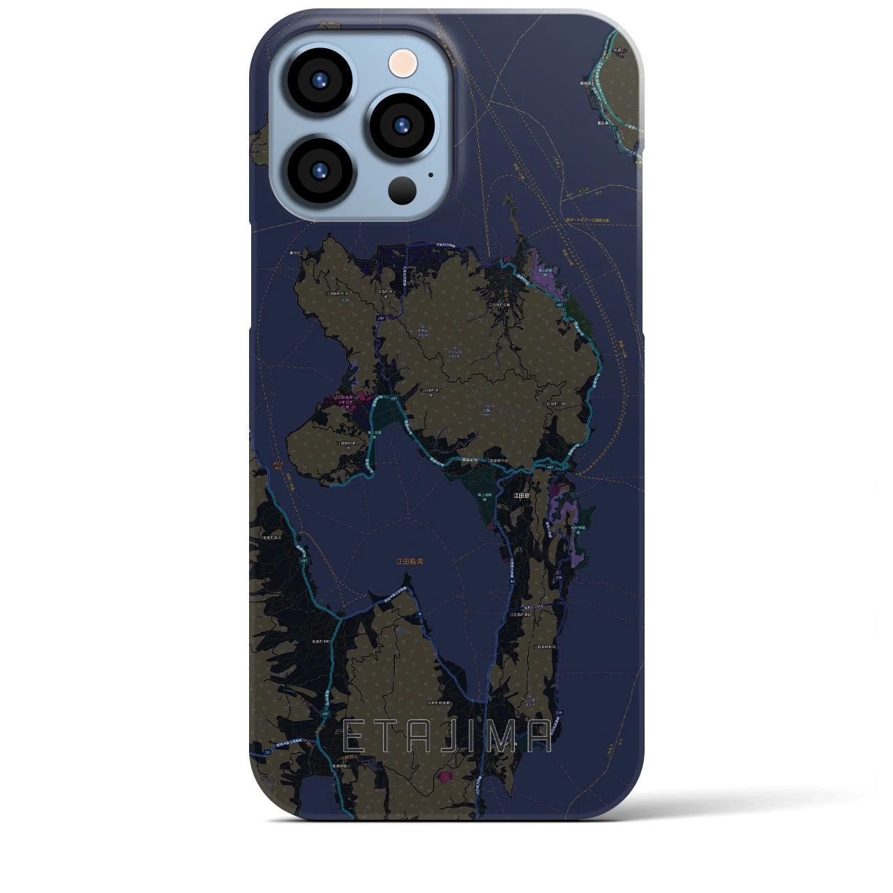 【江田島(広島県)】地図柄iPhoneケース(バックカバータイプ)