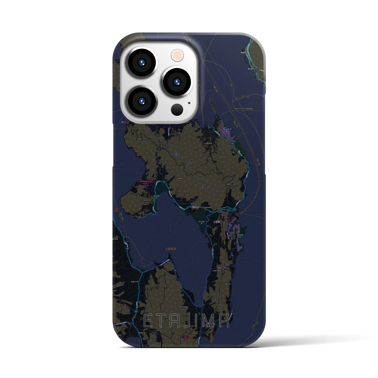 【江田島(広島県)】地図柄iPhoneケース(バックカバータイプ)