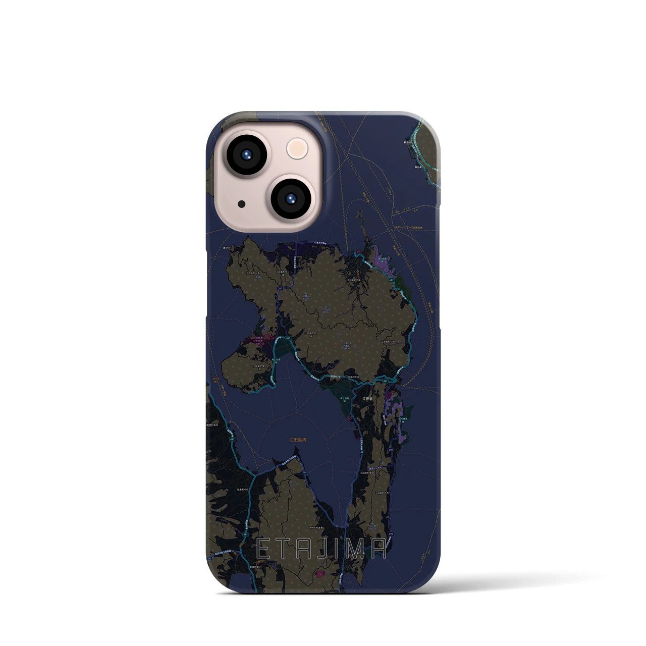 【江田島(広島県)】地図柄iPhoneケース(バックカバータイプ)