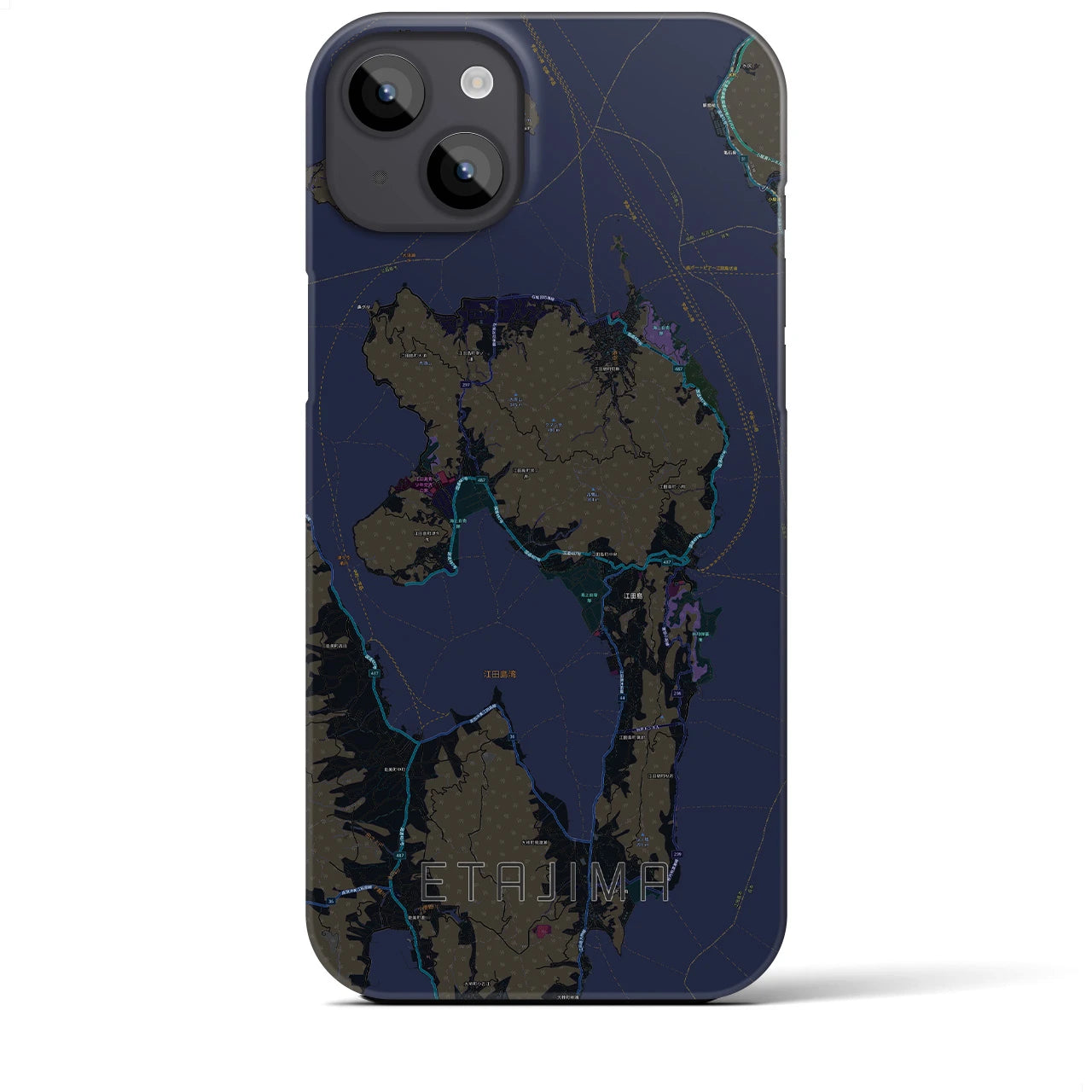 【江田島(広島県)】地図柄iPhoneケース(バックカバータイプ)