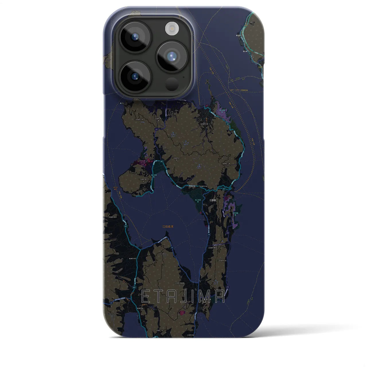 【江田島(広島県)】地図柄iPhoneケース(バックカバータイプ)