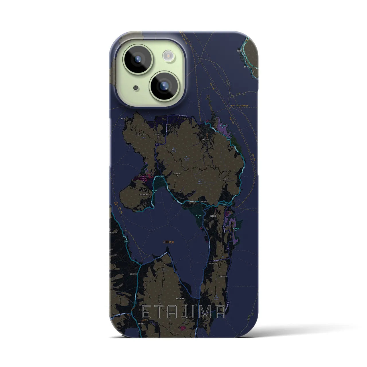 【江田島(広島県)】地図柄iPhoneケース(バックカバータイプ)