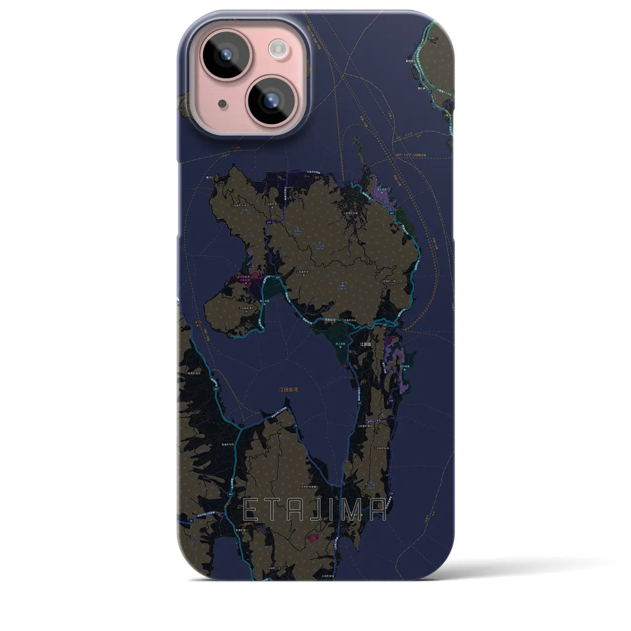 【江田島(広島県)】地図柄iPhoneケース(バックカバータイプ)