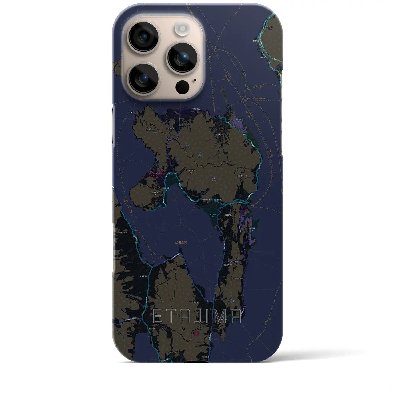 【江田島(広島県)】地図柄iPhoneケース(バックカバータイプ)