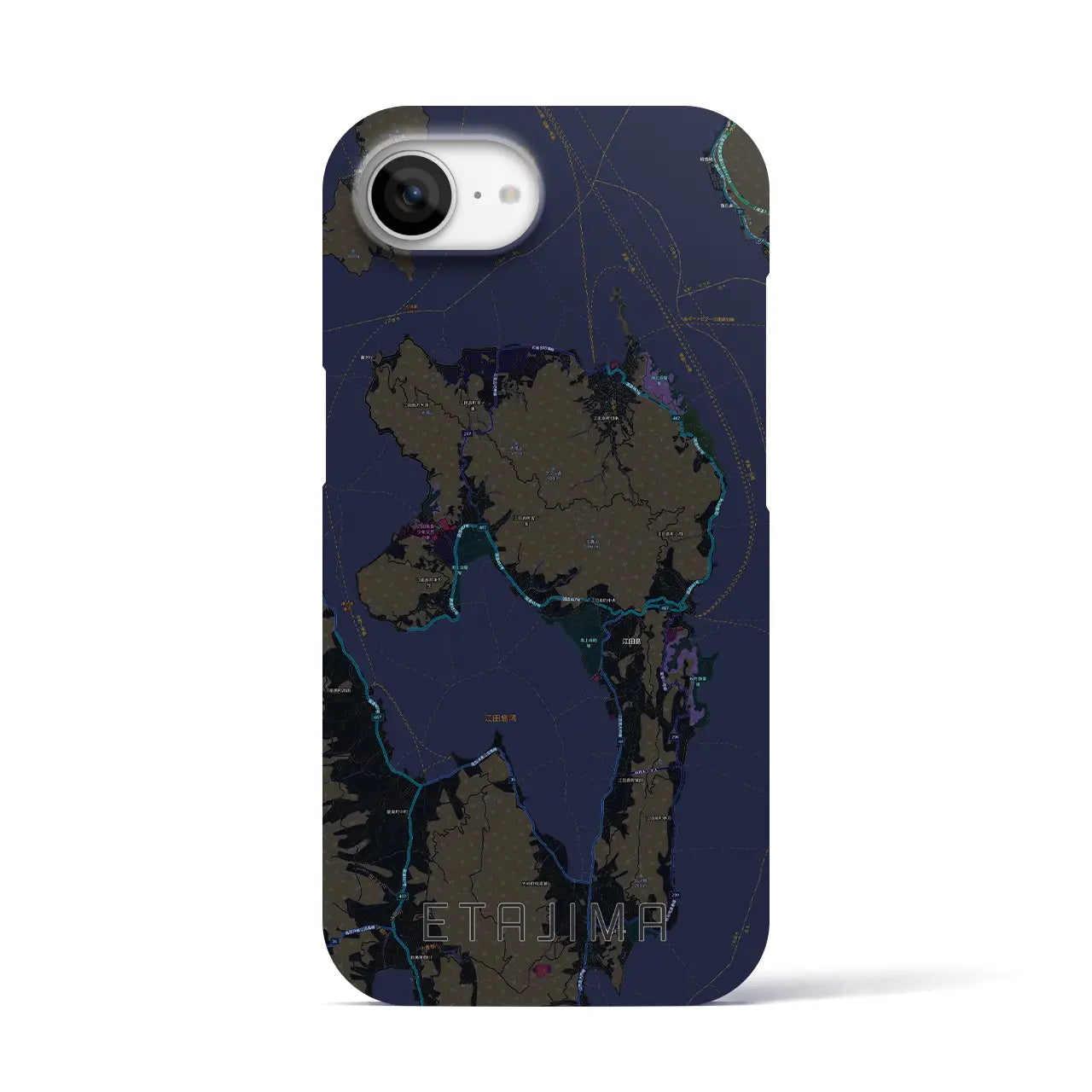 【江田島(広島県)】地図柄iPhoneケース(バックカバータイプ)