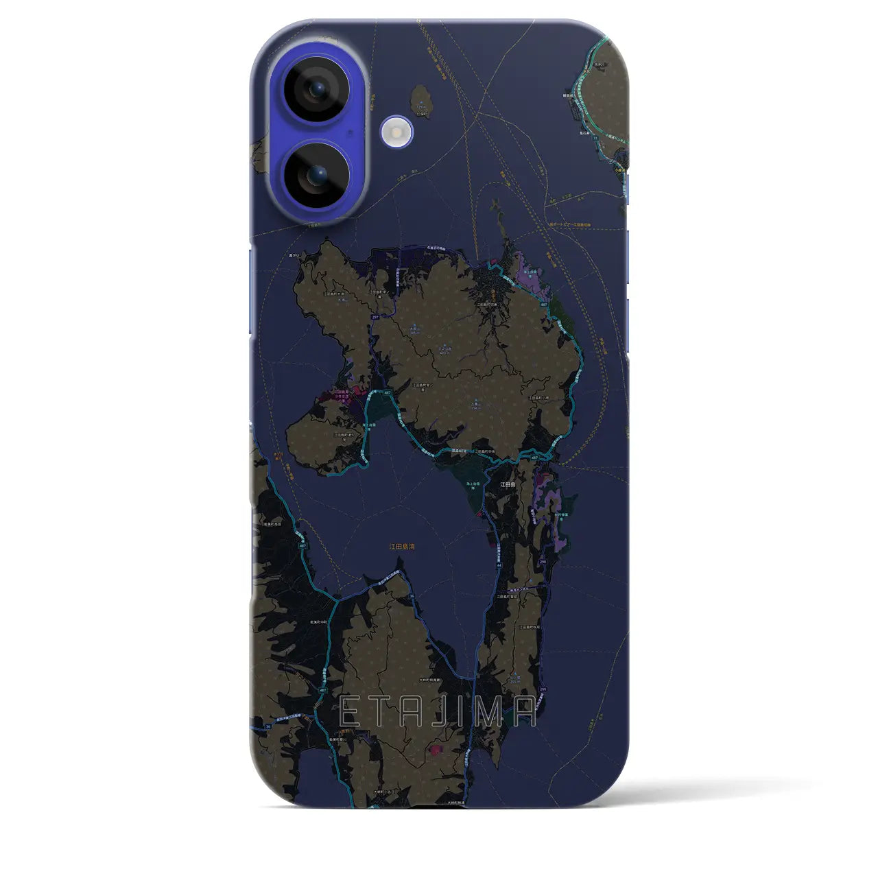 【江田島(広島県)】地図柄iPhoneケース(バックカバータイプ)