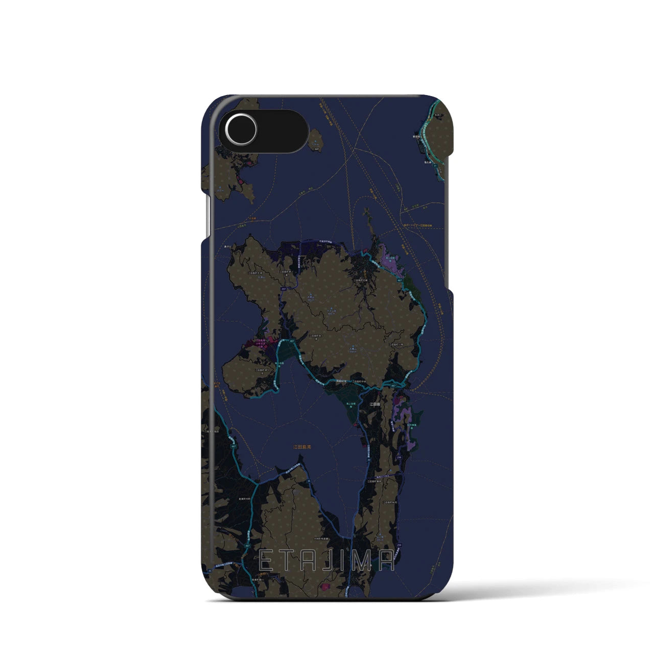 【江田島(広島県)】地図柄iPhoneケース(バックカバータイプ)