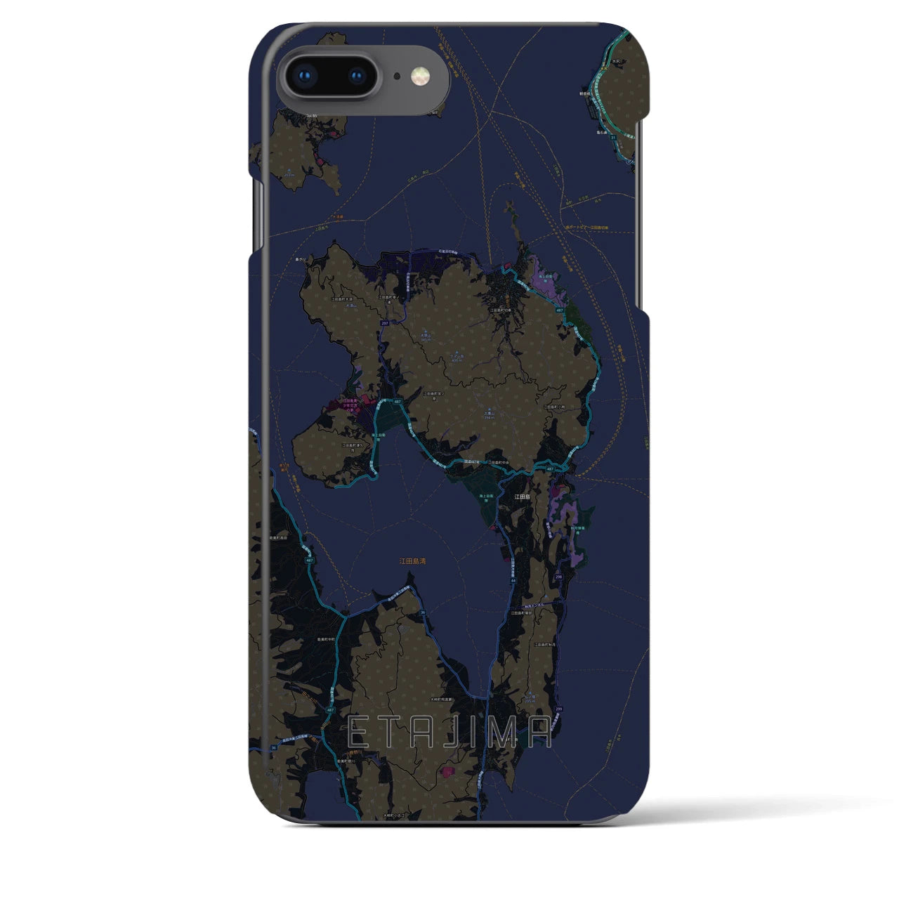 【江田島(広島県)】地図柄iPhoneケース(バックカバータイプ)