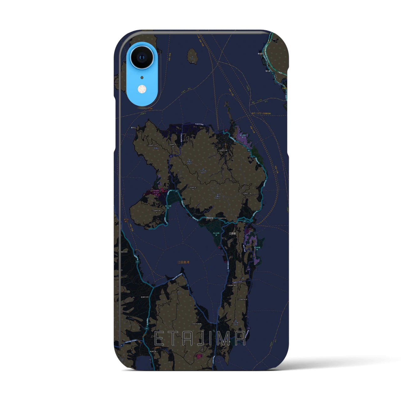【江田島(広島県)】地図柄iPhoneケース(バックカバータイプ)