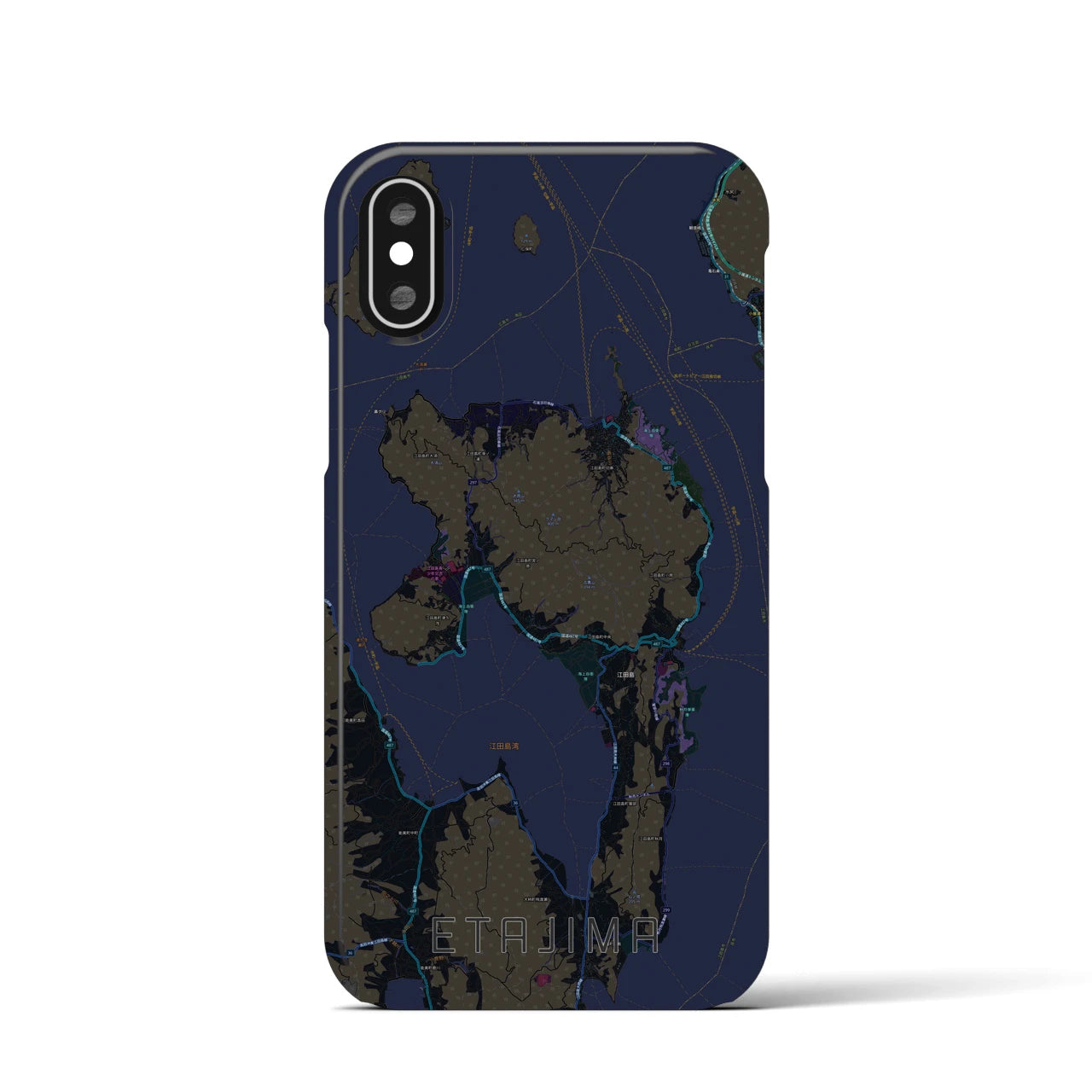 【江田島(広島県)】地図柄iPhoneケース(バックカバータイプ)
