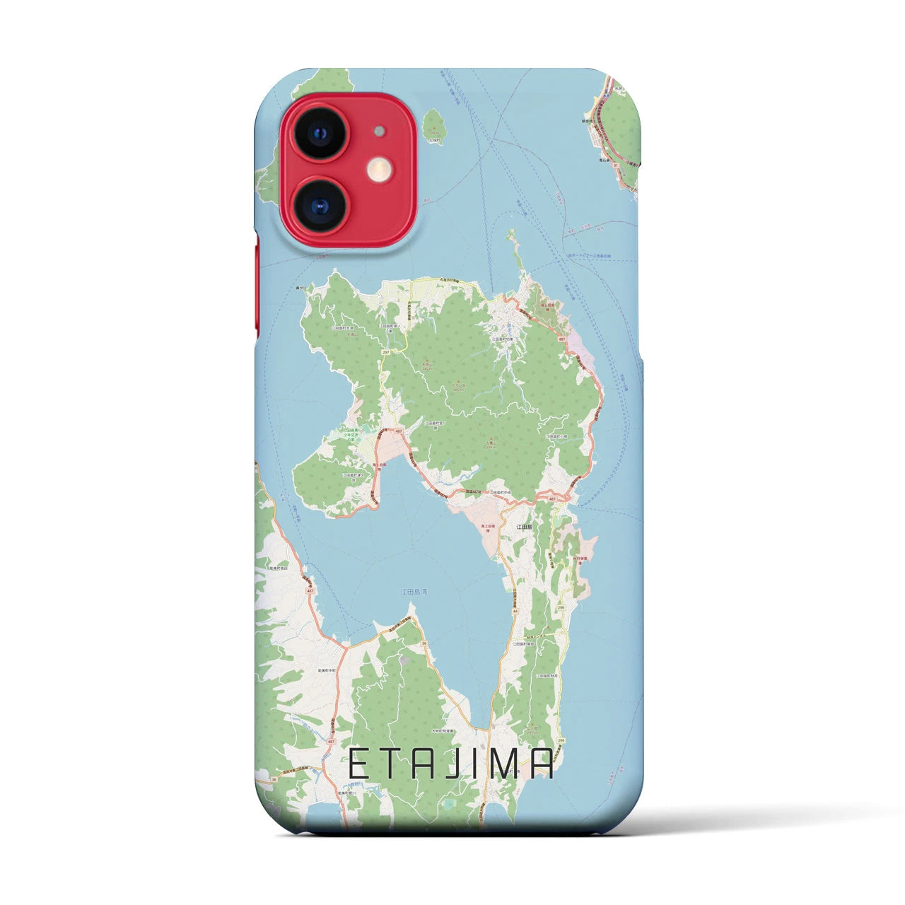 【江田島(広島県)】地図柄iPhoneケース(バックカバータイプ)