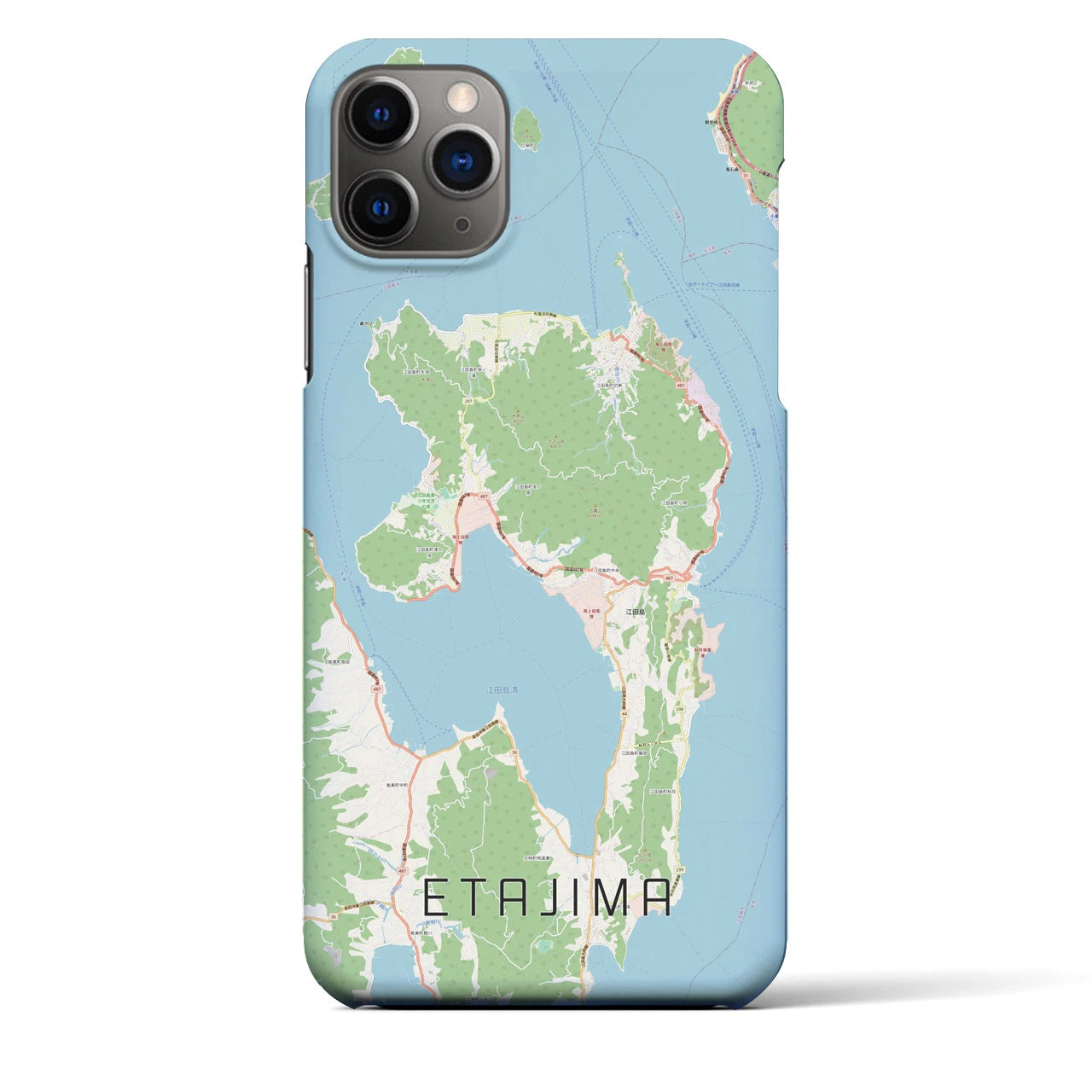 【江田島(広島県)】地図柄iPhoneケース(バックカバータイプ)
