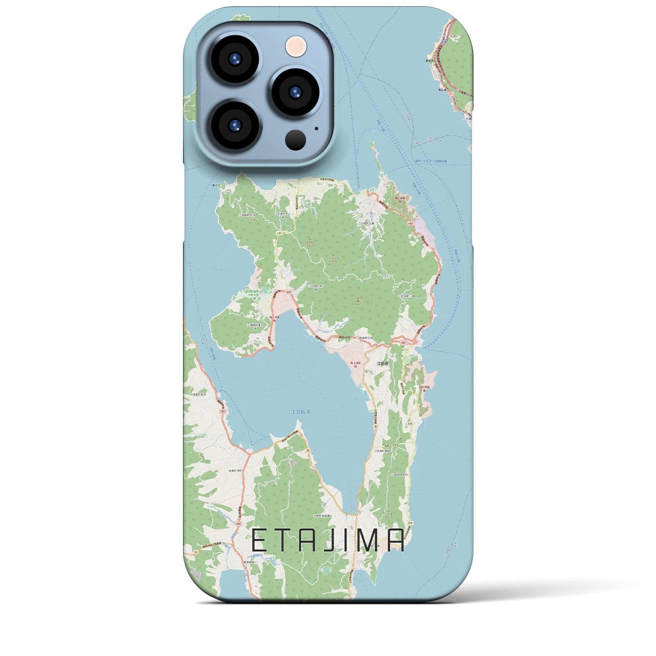 【江田島(広島県)】地図柄iPhoneケース(バックカバータイプ)
