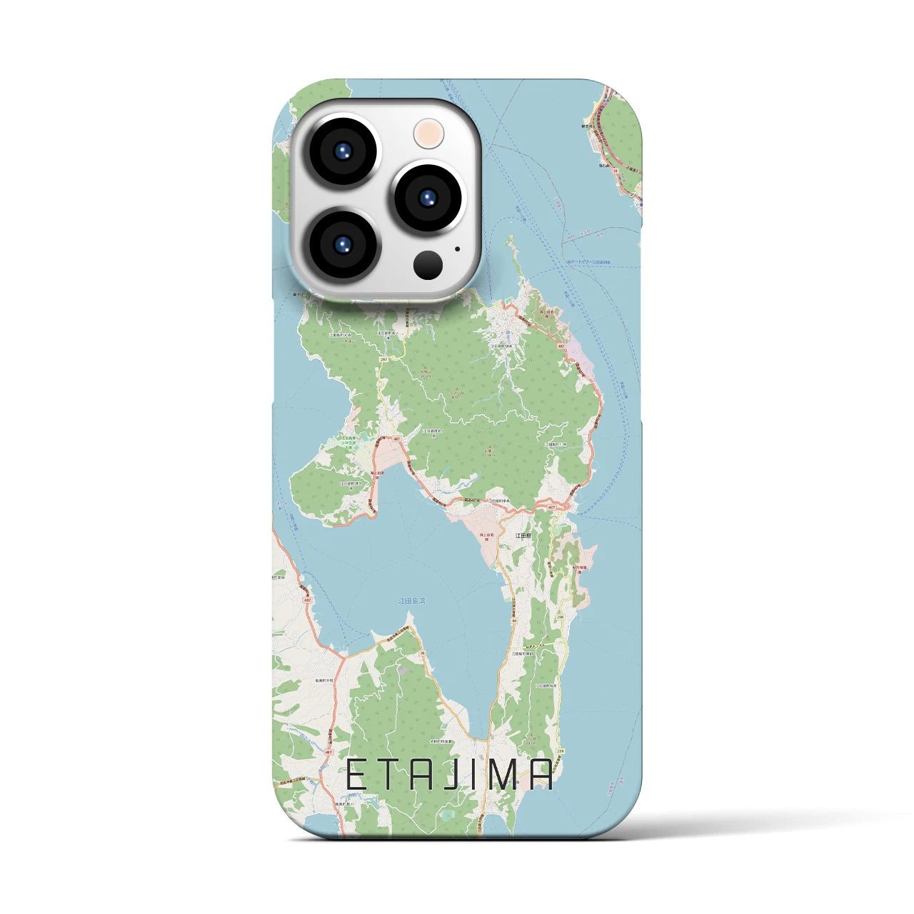 【江田島(広島県)】地図柄iPhoneケース(バックカバータイプ)