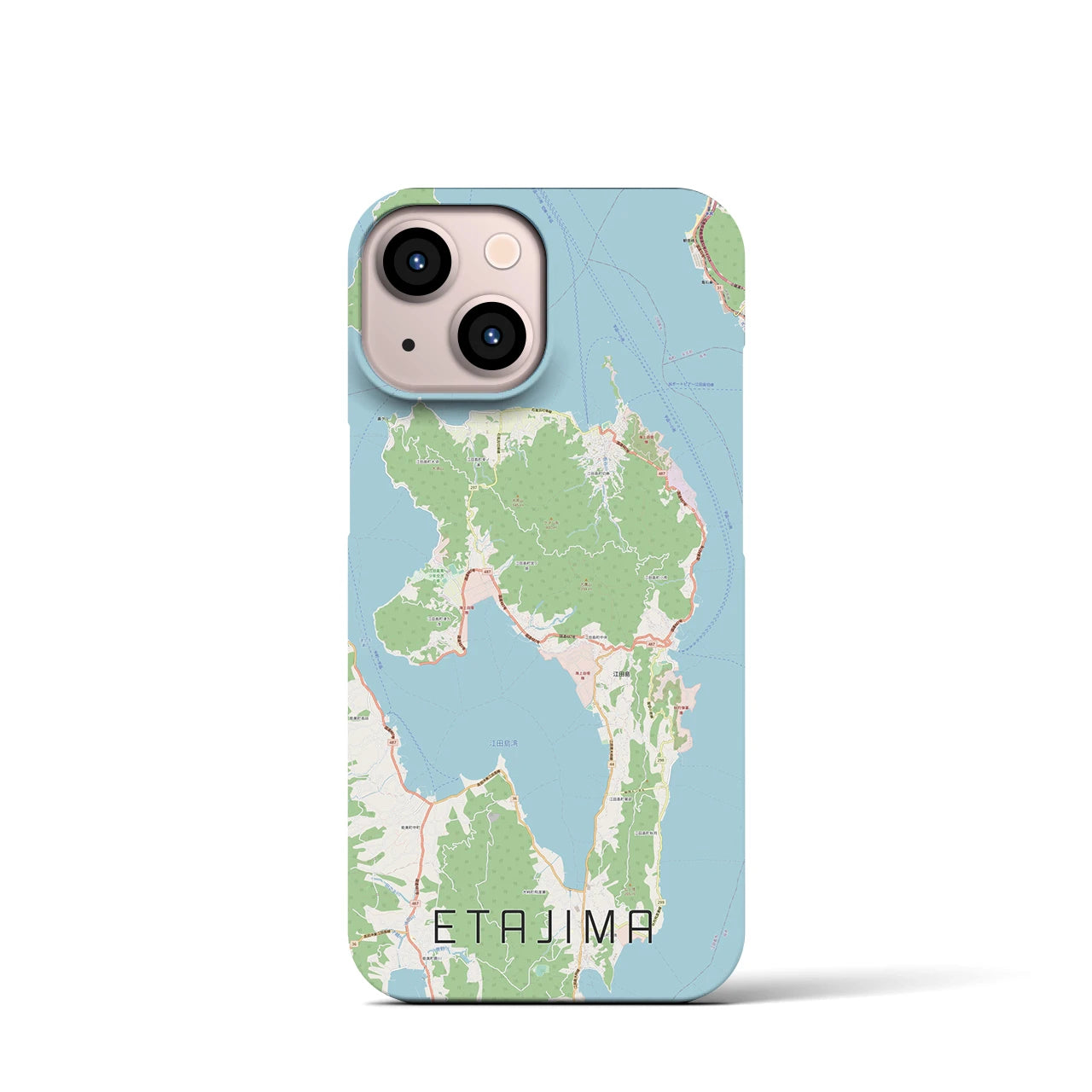 【江田島(広島県)】地図柄iPhoneケース(バックカバータイプ)