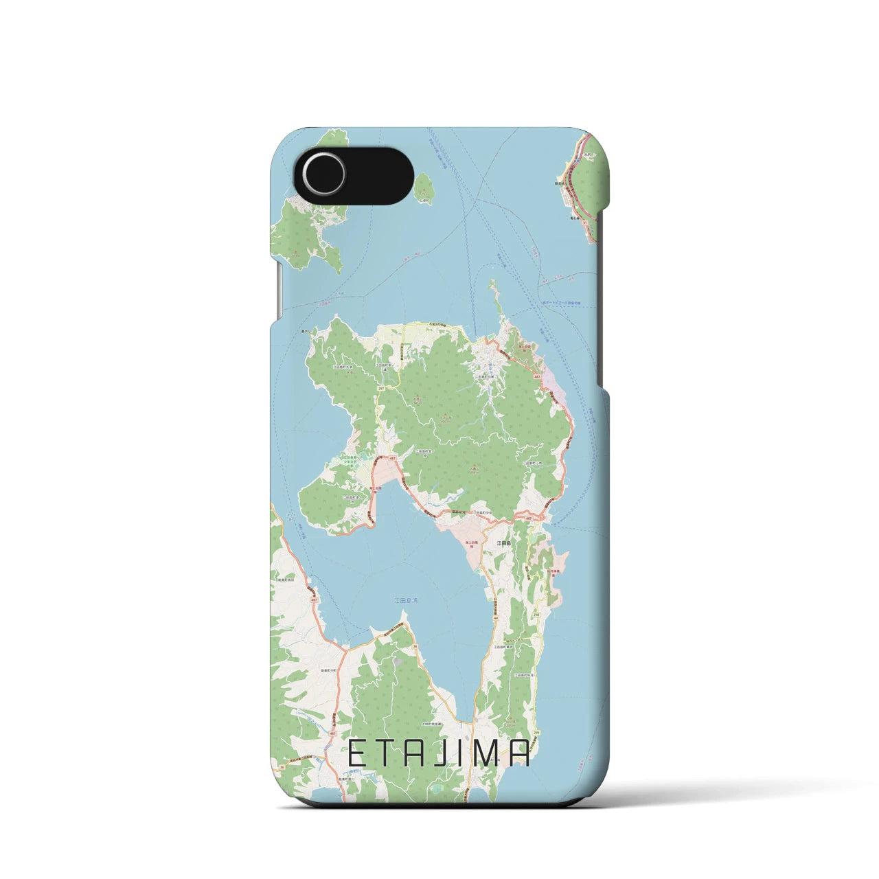 【江田島(広島県)】地図柄iPhoneケース(バックカバータイプ)