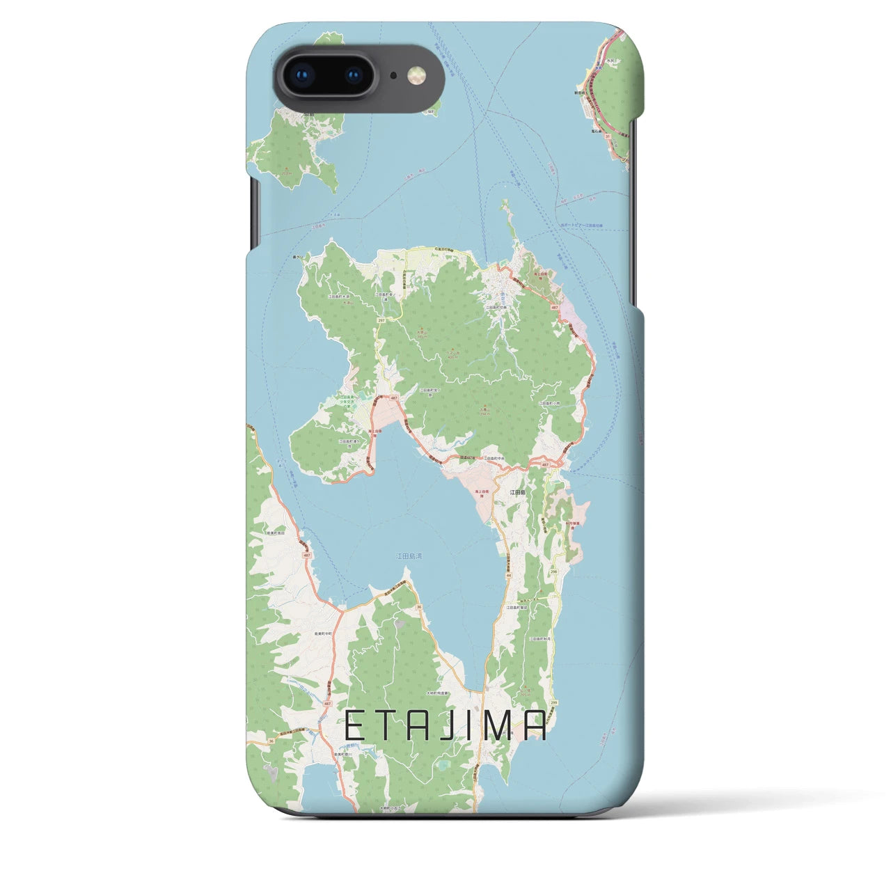 【江田島(広島県)】地図柄iPhoneケース(バックカバータイプ)