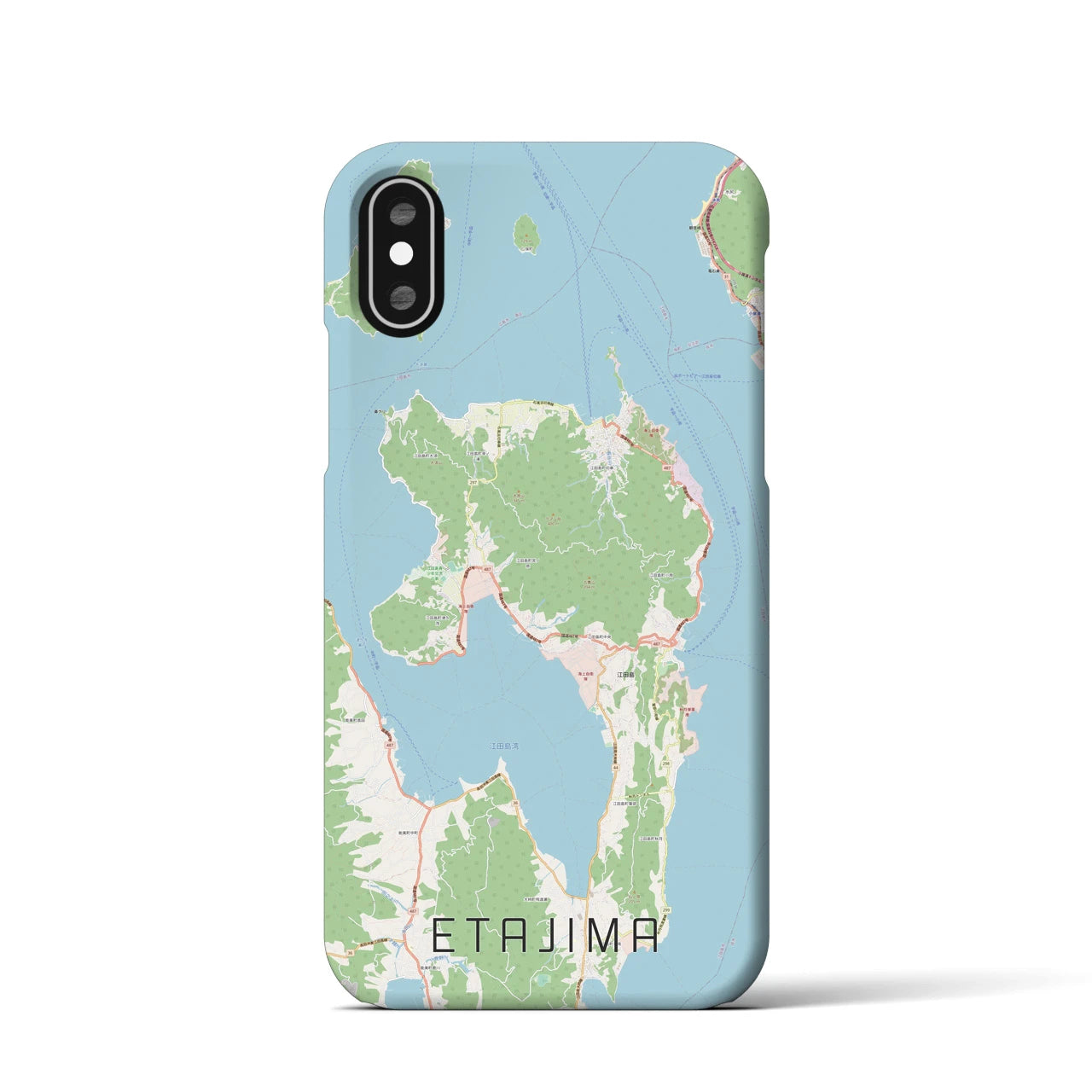 【江田島(広島県)】地図柄iPhoneケース(バックカバータイプ)