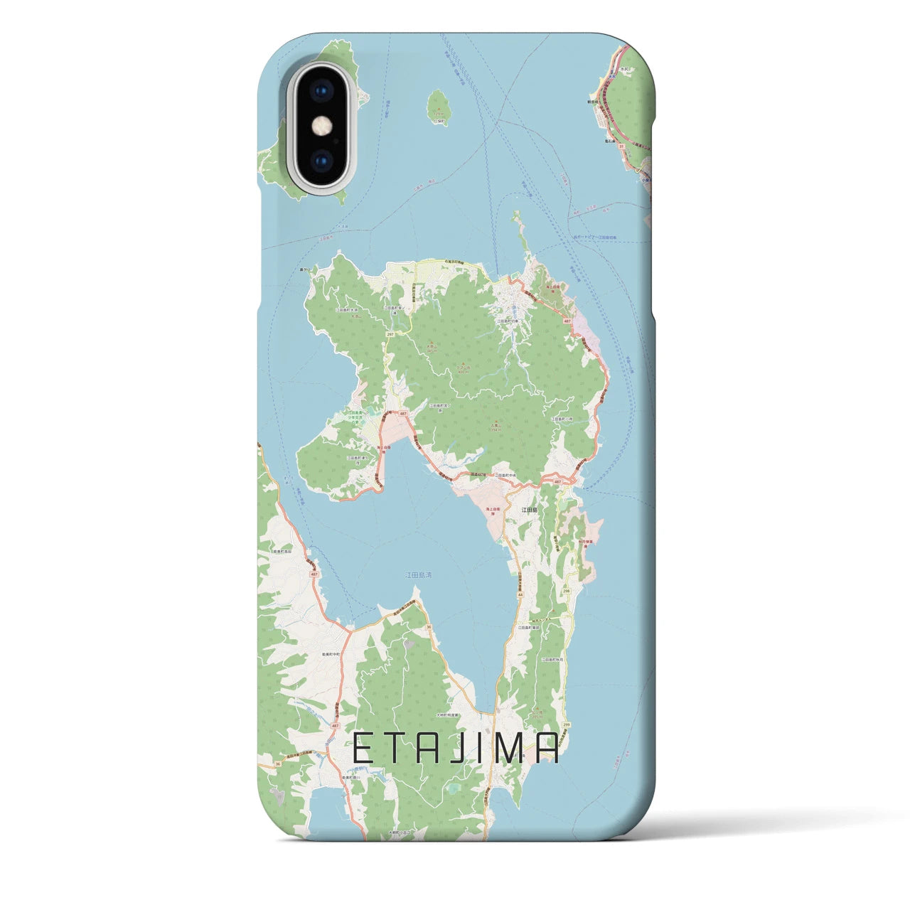 【江田島(広島県)】地図柄iPhoneケース(バックカバータイプ)