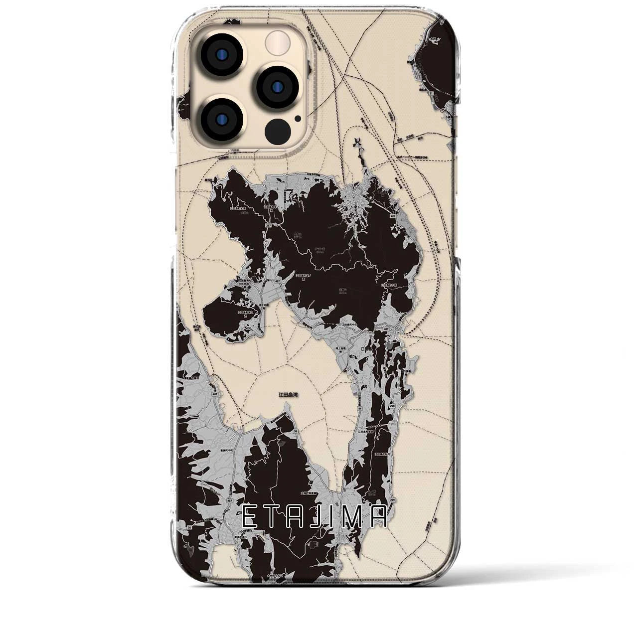【江田島(広島県)】地図柄iPhoneケース(クリアタイプ)