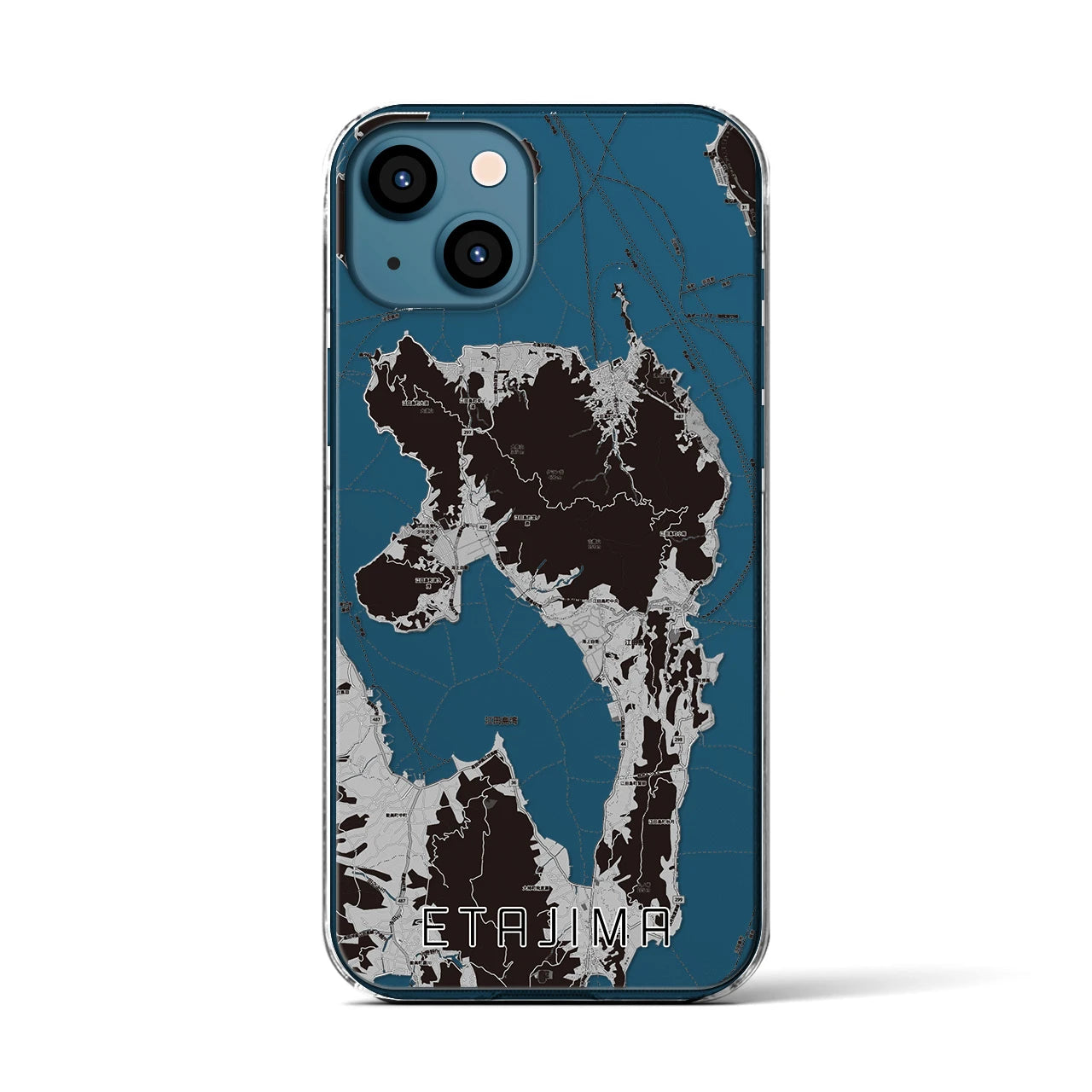 【江田島(広島県)】地図柄iPhoneケース(クリアタイプ)