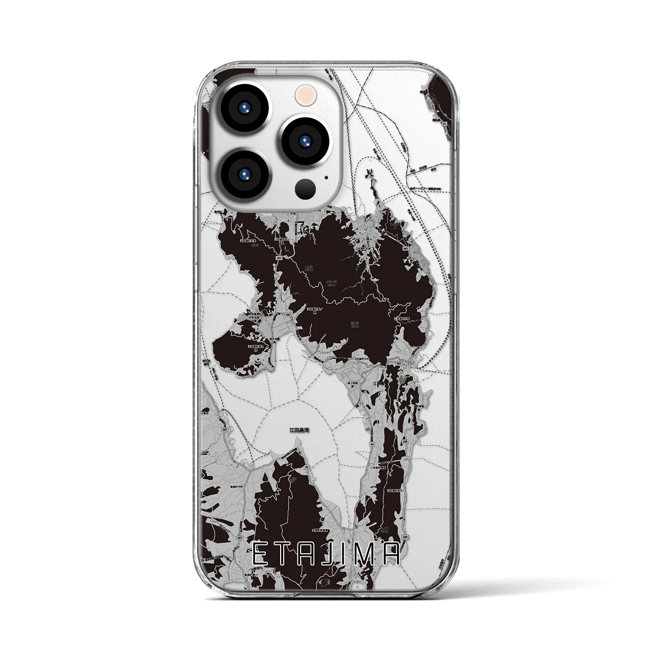 【江田島(広島県)】地図柄iPhoneケース(クリアタイプ)