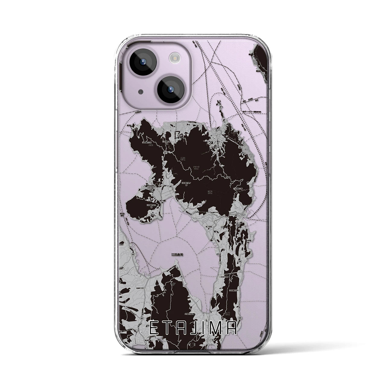 【江田島(広島県)】地図柄iPhoneケース(クリアタイプ)