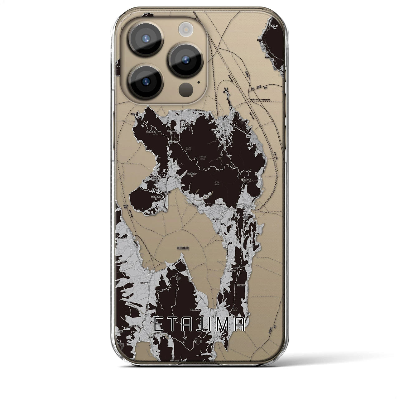 【江田島(広島県)】地図柄iPhoneケース(クリアタイプ)