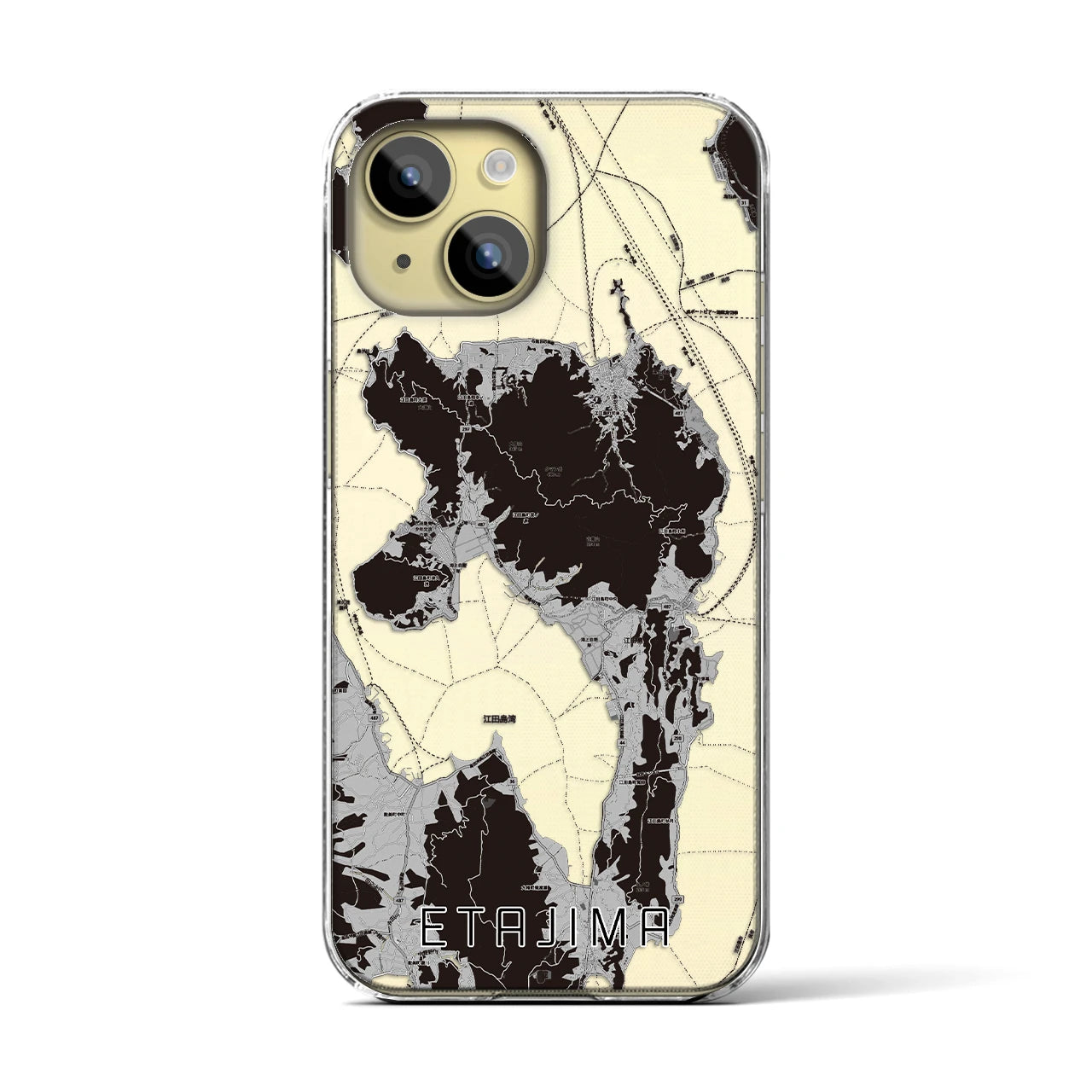 【江田島(広島県)】地図柄iPhoneケース(クリアタイプ)