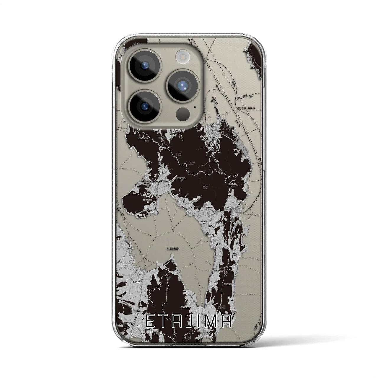 【江田島(広島県)】地図柄iPhoneケース(クリアタイプ)