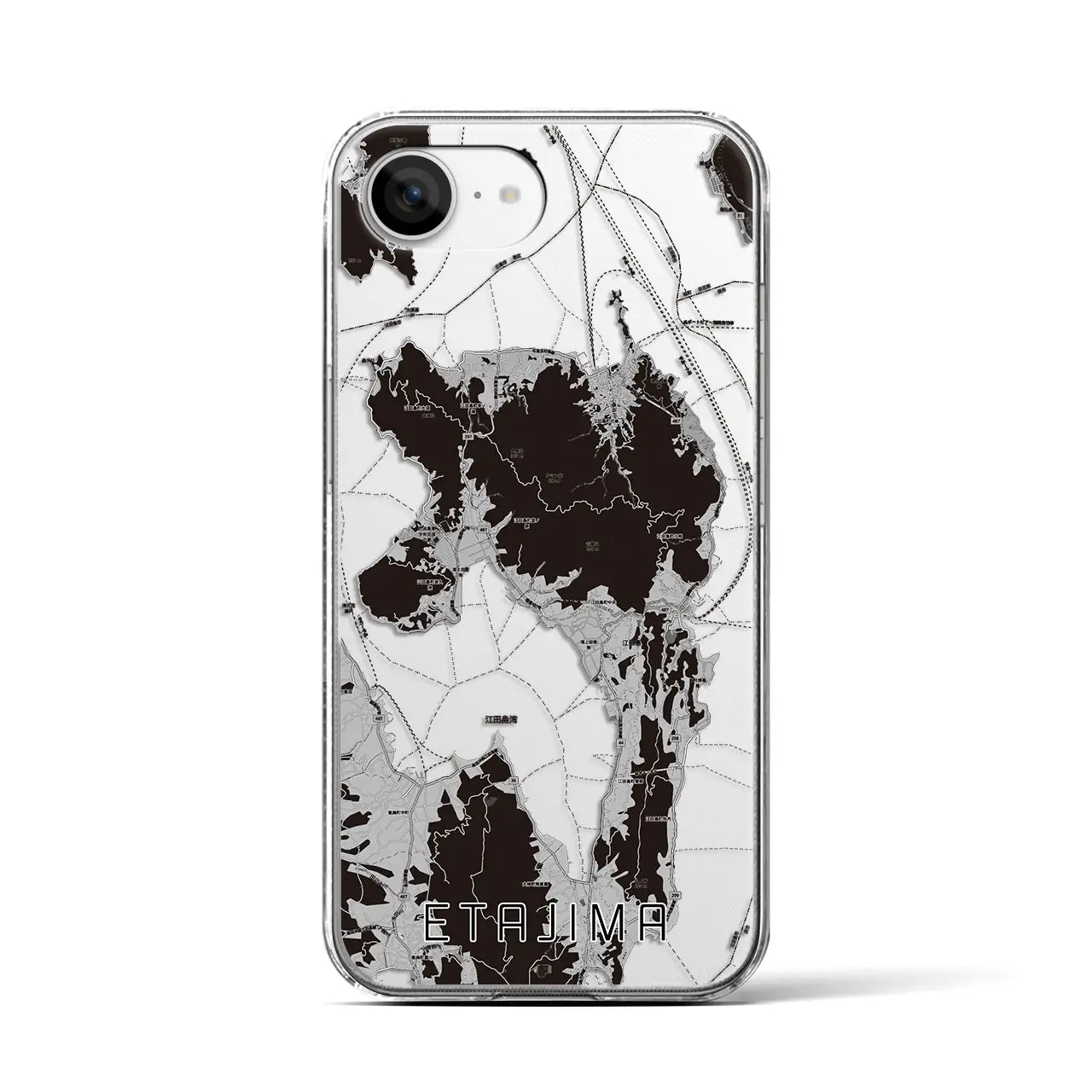 【江田島(広島県)】地図柄iPhoneケース(クリアタイプ)