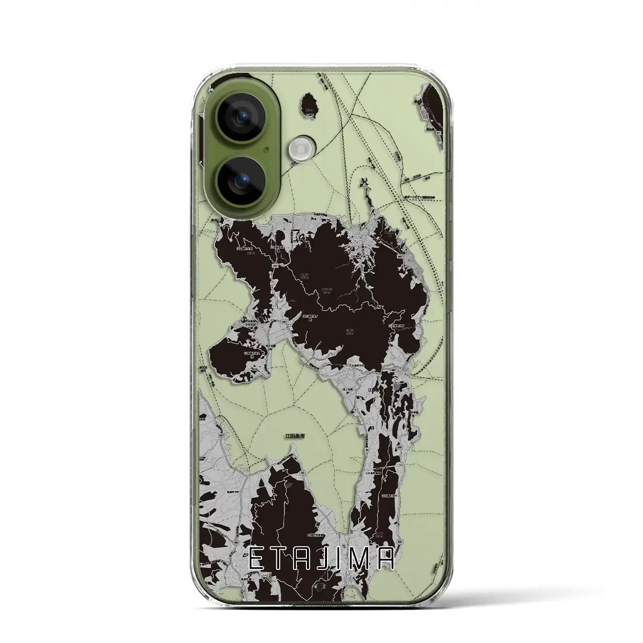 【江田島(広島県)】地図柄iPhoneケース(クリアタイプ)