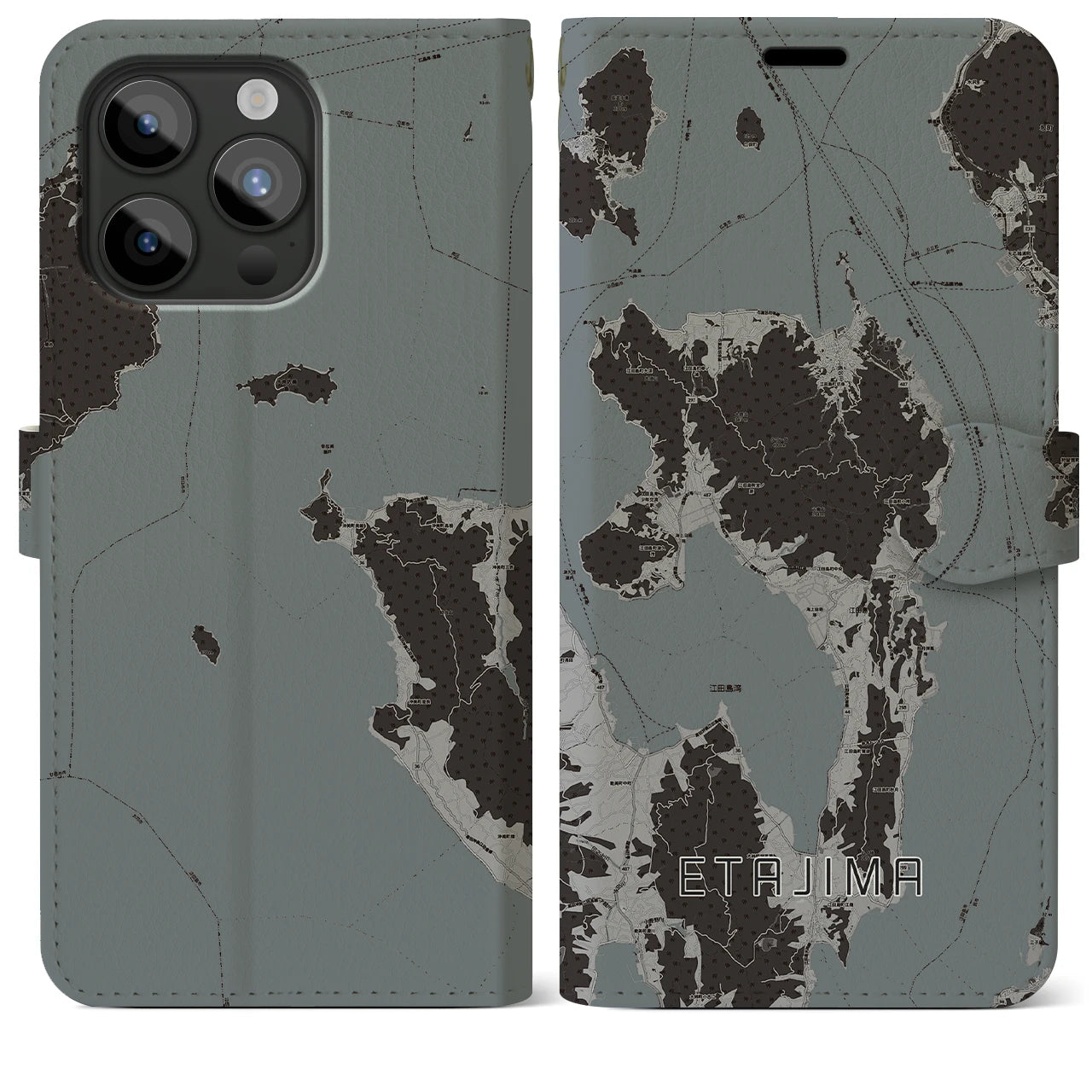 【江田島(広島県)】地図柄iPhoneケース(手帳タイプ)