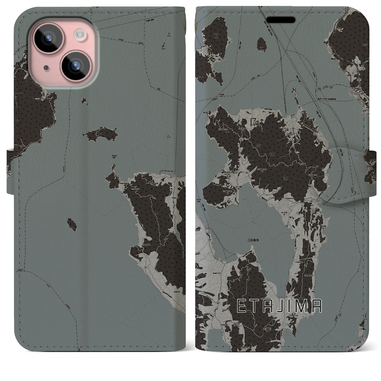 【江田島(広島県)】地図柄iPhoneケース(手帳タイプ)