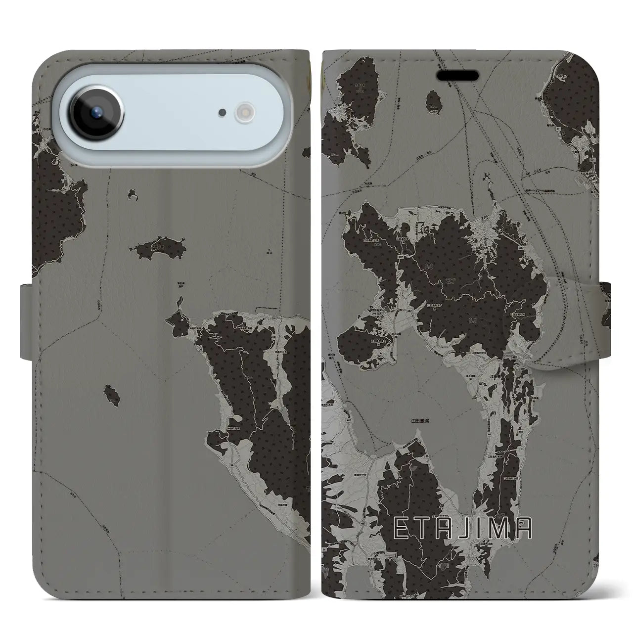 【江田島(広島県)】地図柄iPhoneケース(手帳タイプ)