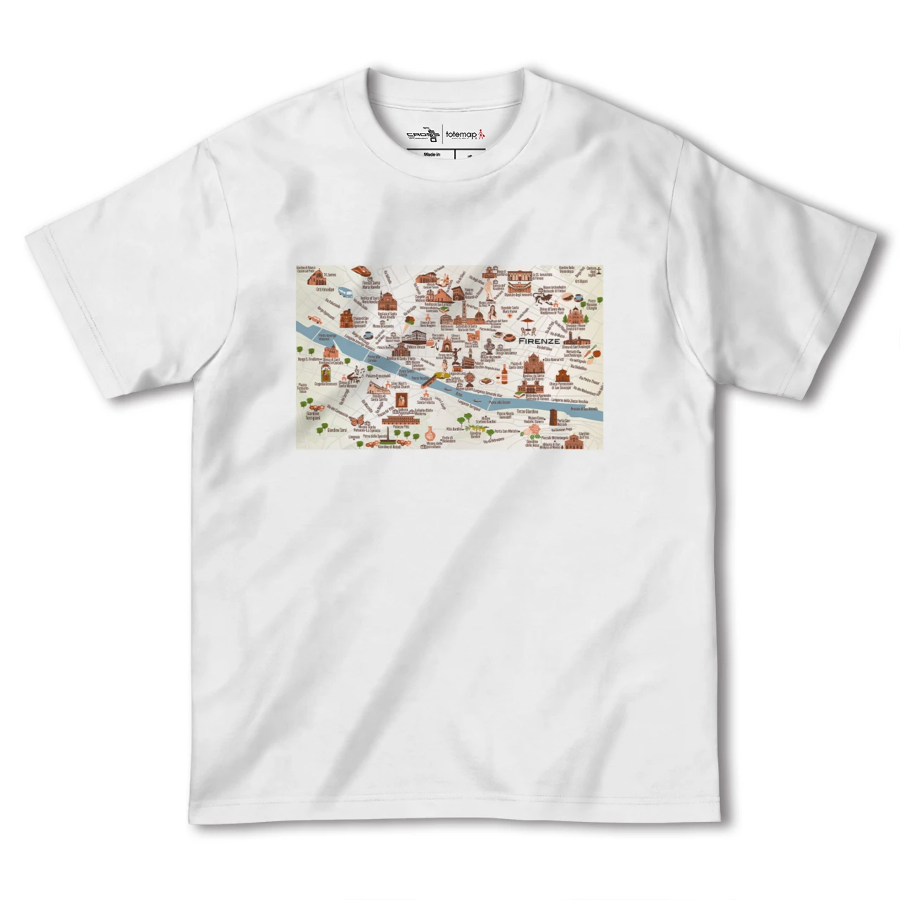 【フィレンツェ(イタリア)】イラストマップTシャツ
