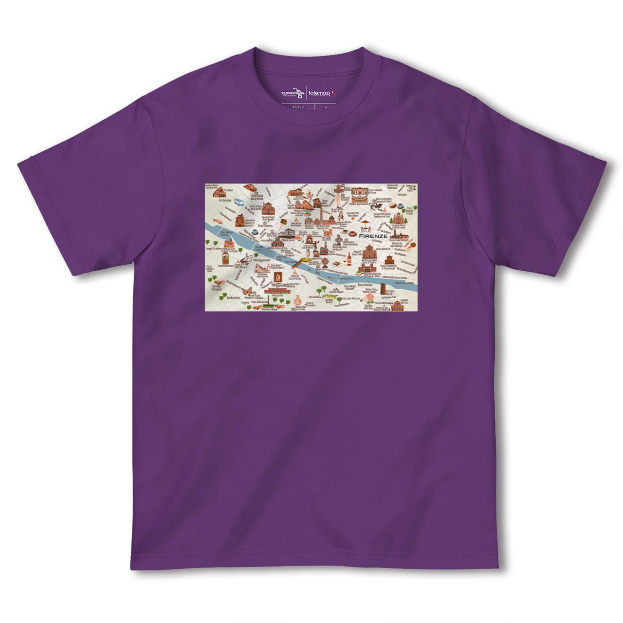 【フィレンツェ(イタリア)】イラストマップTシャツ