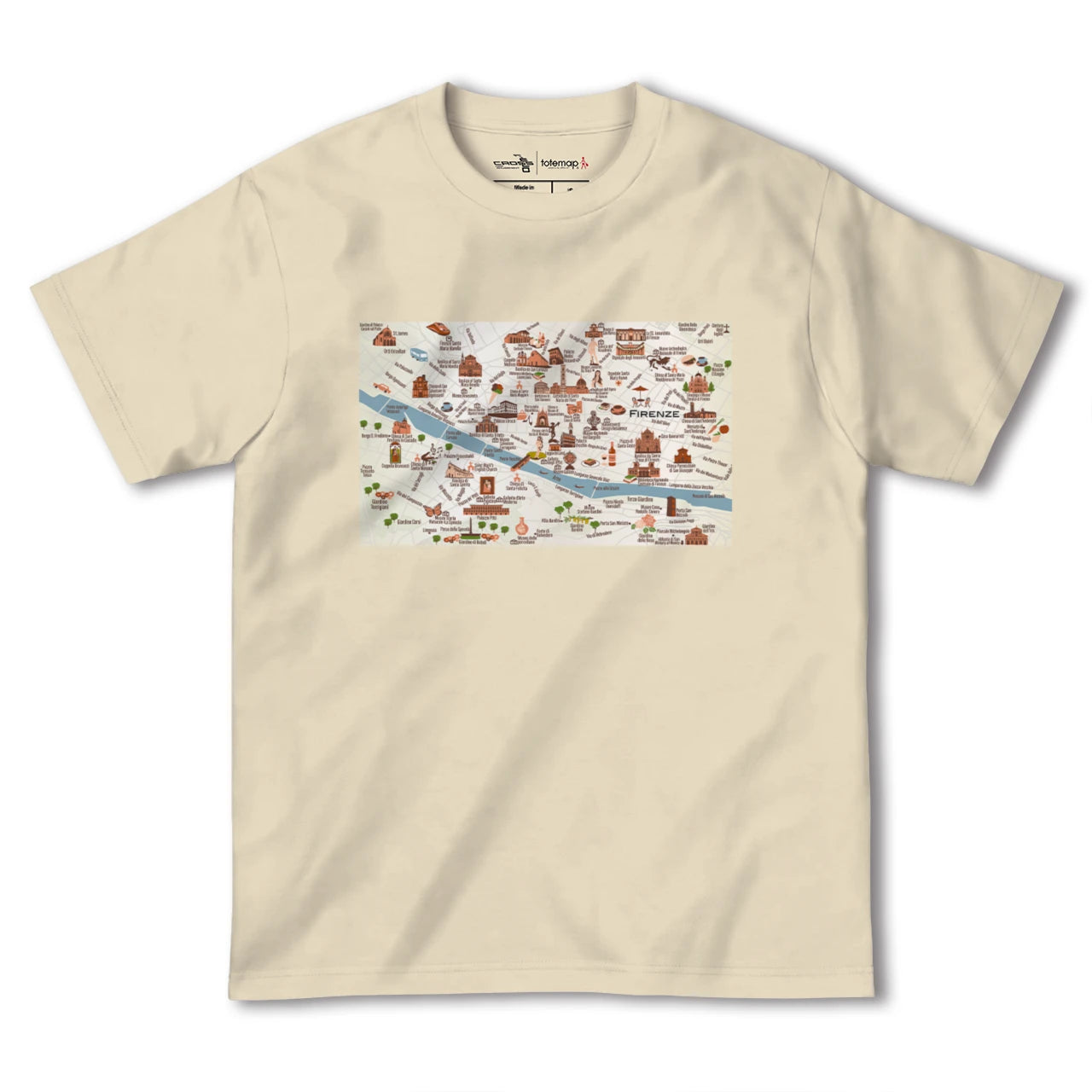 【フィレンツェ(イタリア)】イラストマップTシャツ
