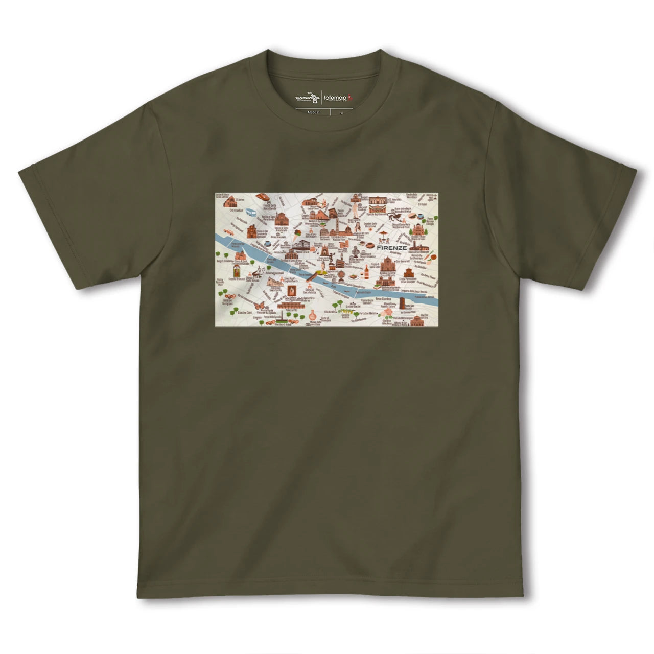 【フィレンツェ(イタリア)】イラストマップTシャツ