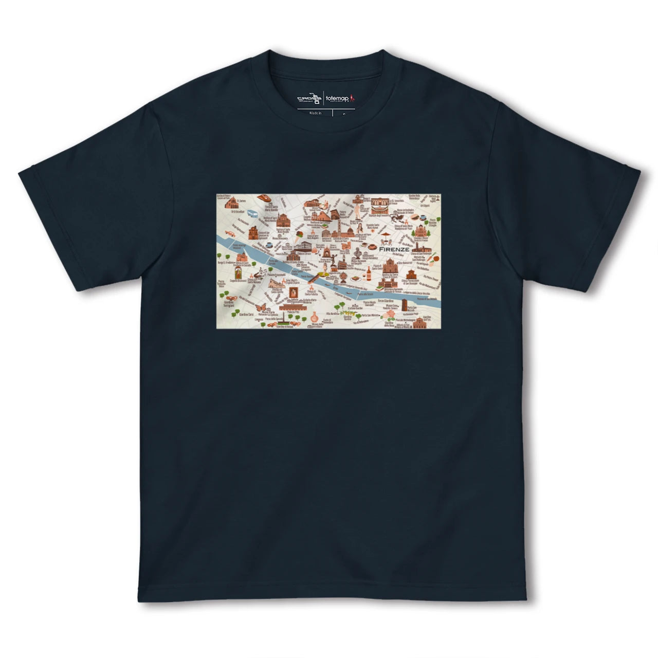 【フィレンツェ(イタリア)】イラストマップTシャツ