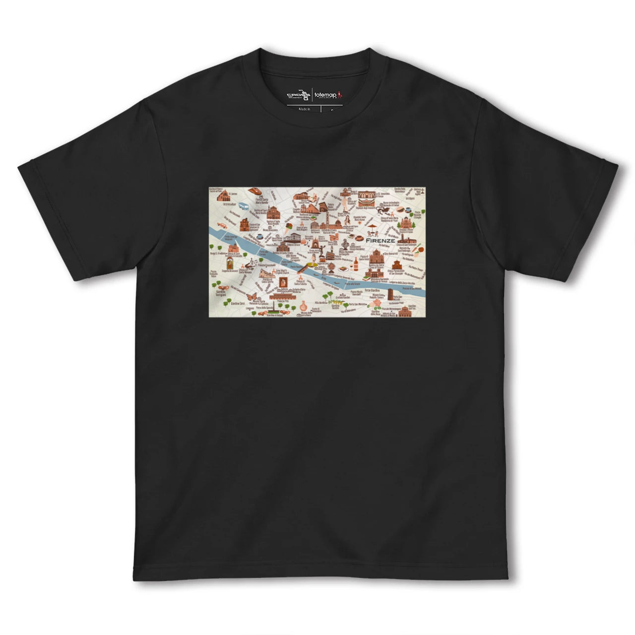 【フィレンツェ(イタリア)】イラストマップTシャツ