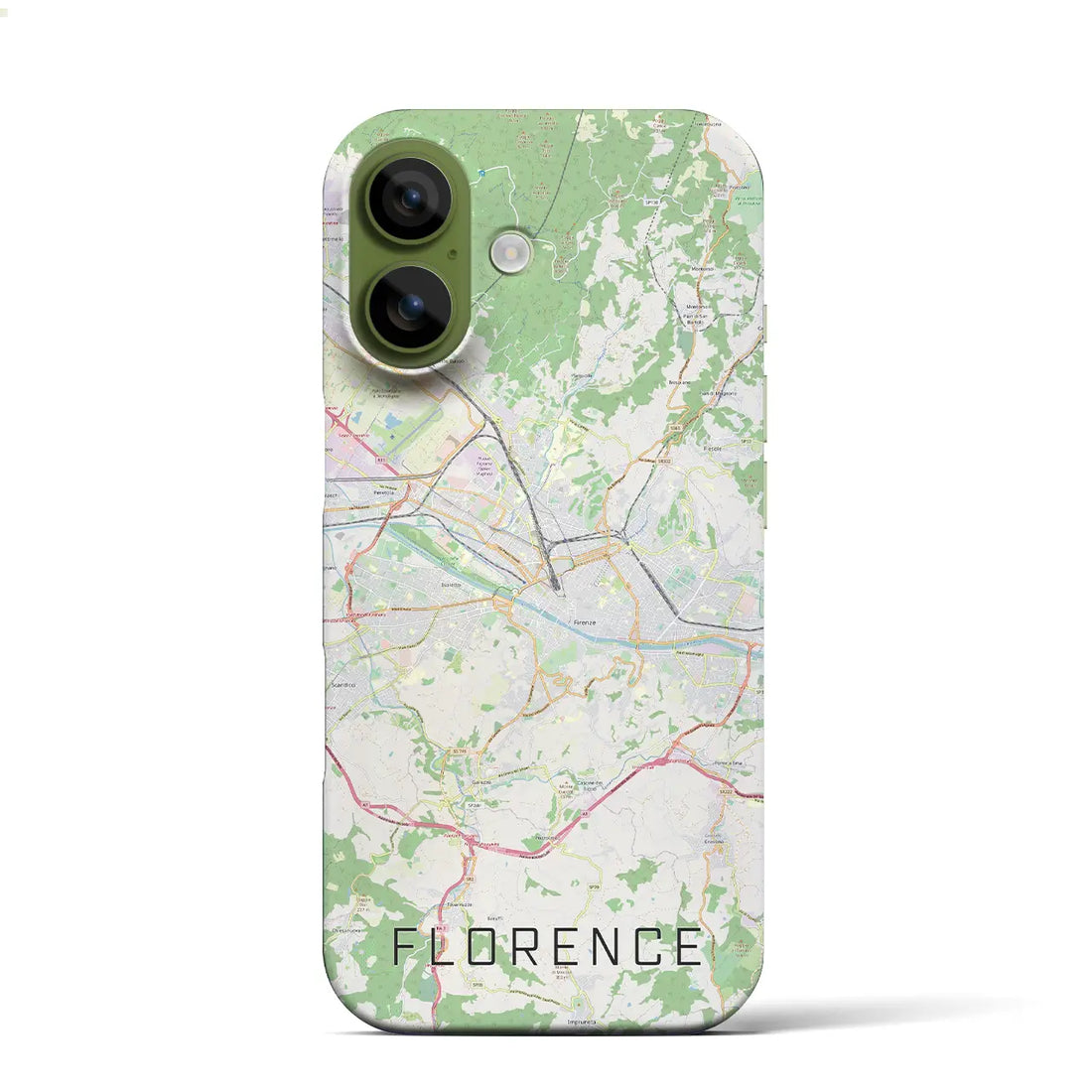 【フィレンツェ(イタリア)】地図柄iPhoneケース(バックカバータイプ)ブラック・iPhone 17 Pro Max 用