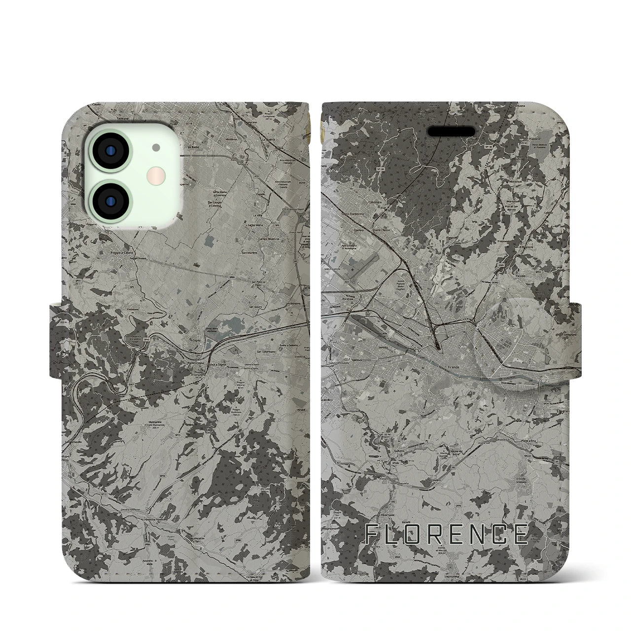 【フィレンツェ(イタリア)】地図柄iPhoneケース(手帳タイプ)