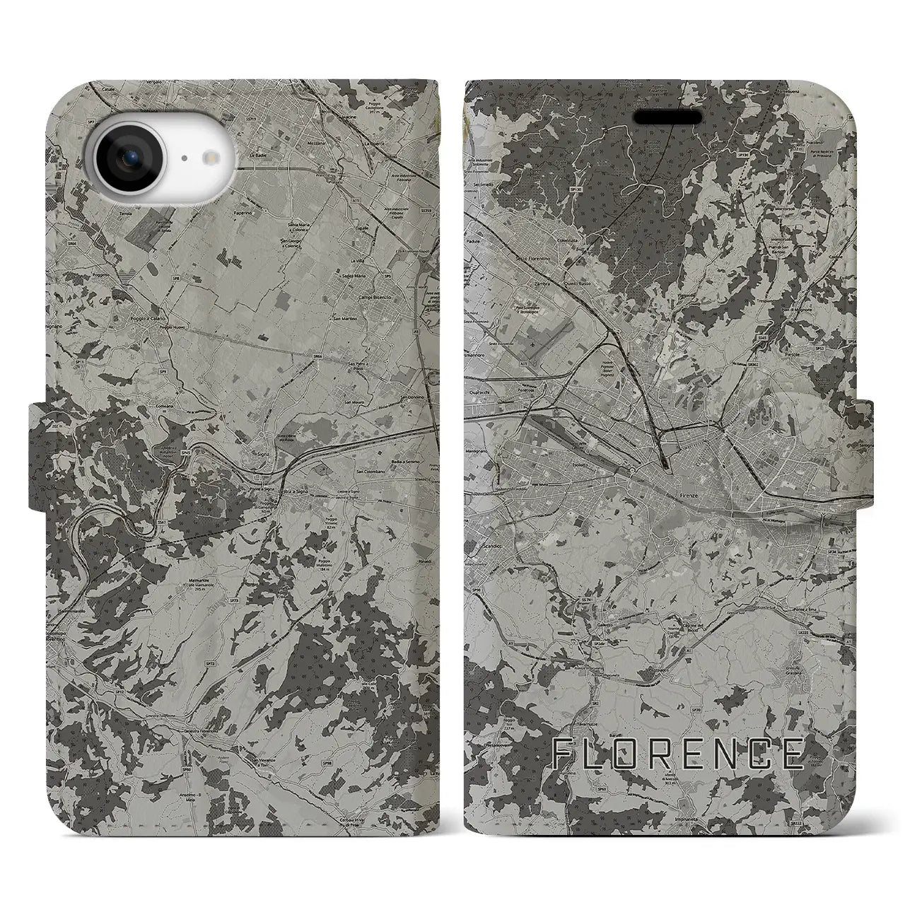 【フィレンツェ(イタリア)】地図柄iPhoneケース(手帳タイプ)