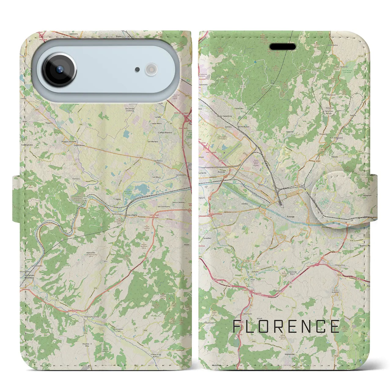 【フィレンツェ(イタリア)】地図柄iPhoneケース(手帳タイプ)