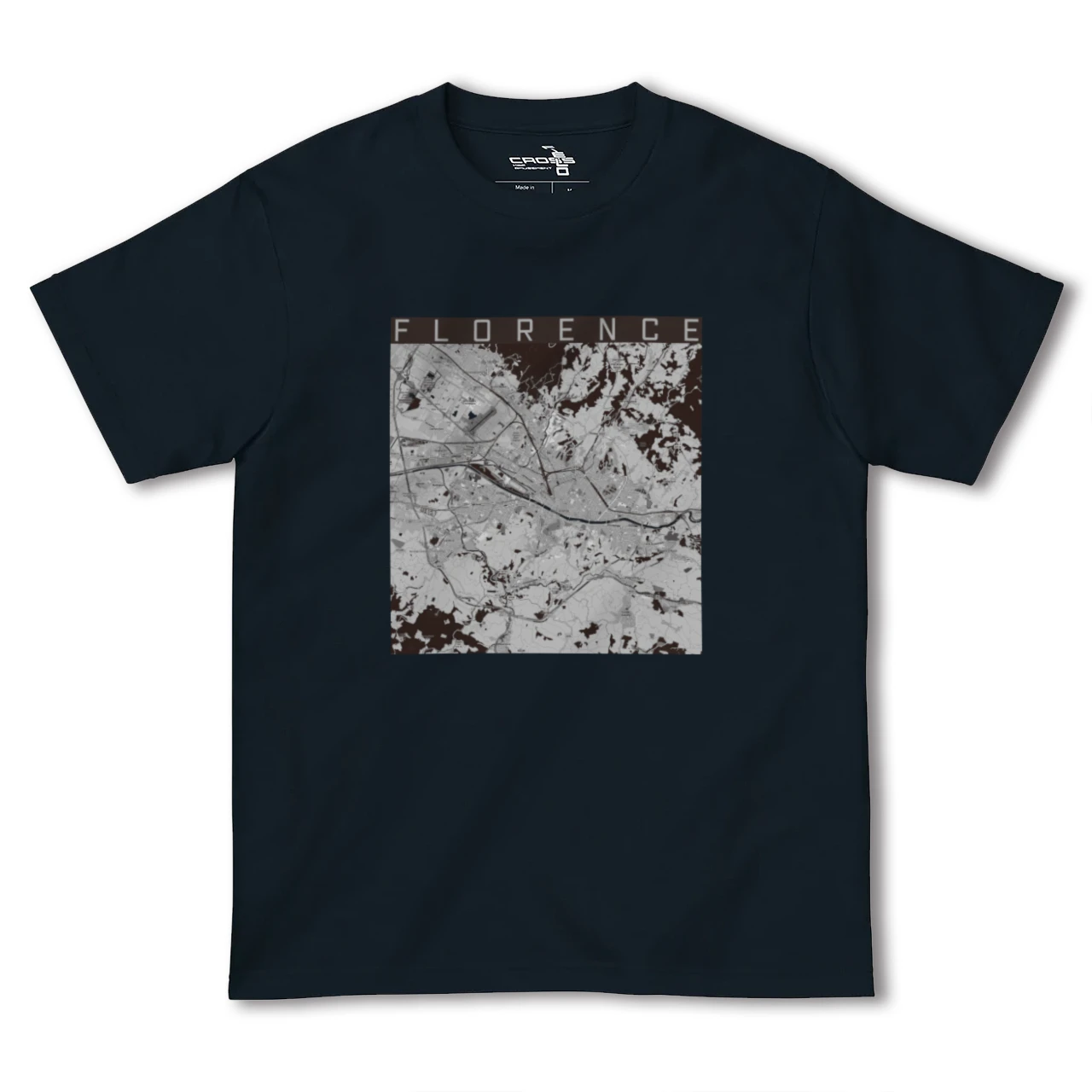 【フィレンツェ(イタリア)】地図柄ヘビーウェイトTシャツ