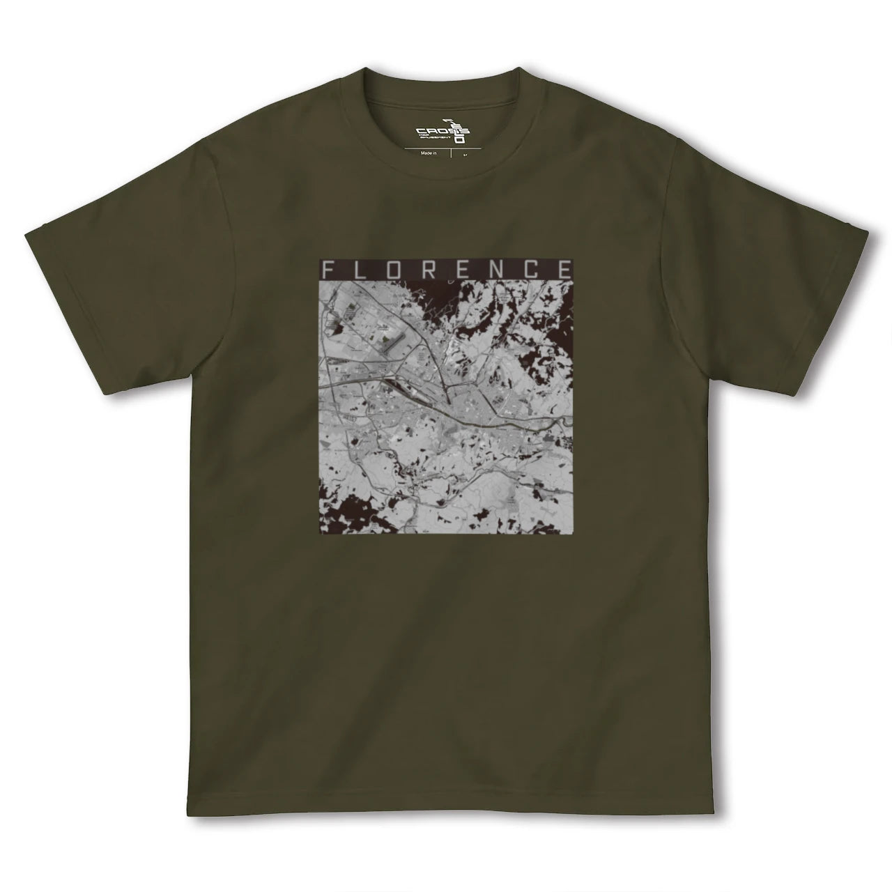 【フィレンツェ(イタリア)】地図柄ヘビーウェイトTシャツ